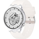 BUREI Men's Casual Silicone Watches - Unisex Waterproof Quartz Watches in Black and White
