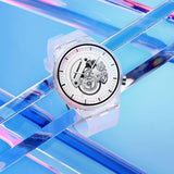 BUREI Men's Casual Silicone Watches - Unisex Waterproof Quartz Watches in Black and White