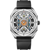 BUREI Men Wrist Watches Fashion Analog Waterproof Rubber Strap Watches for Men