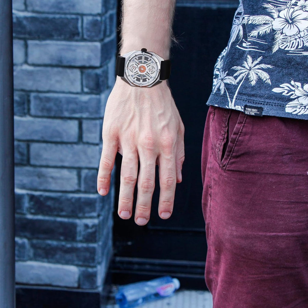 BUREI Men Wrist Watches Fashion Analog Waterproof Rubber Strap Watches for Men
