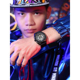 BUREI Men Wrist Watches Fashion Analog Waterproof Rubber Strap Watches for Men