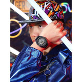 BUREI Men Wrist Watches Fashion Analog Waterproof Rubber Strap Watches for Men