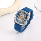 BUREI Men Wrist Watches Fashion Analog Waterproof Rubber Strap Watches for Men