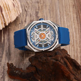 BUREI Men Wrist Watches Fashion Analog Waterproof Rubber Strap Watches for Men