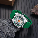 BUREI Men Wrist Watches Fashion Analog Waterproof Rubber Strap Watches for Men