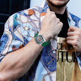 BUREI Men Wrist Watches Fashion Analog Waterproof Rubber Strap Watches for Men