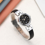 BUREI Women's Luxury Quartz Waterproof Pointer Watch with Simple Leather Strap - Exquisite Small Women's Watch