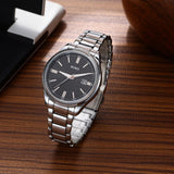 BUREI Men Watches Fashion Business Watch Silver Analog Stainless Steel Quartz Waterproof Watches for Men,Gifts for Men