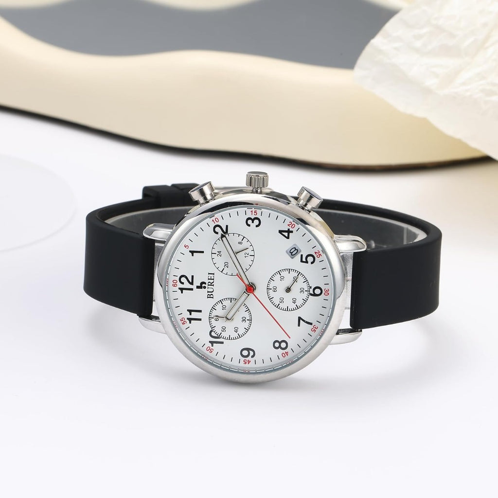 BUREI Womens Nurse Watches, Easy to Read Precision Watches for Medical Professionals, Silicone Comfort,Waterproof, Night Light, Stopwatch Multifunctional Time Clocks