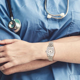 BUREI Women's Wrist Watch Easy Read Dial, 24 Hour with Second Hand,Nurse Watch for Women with Stainless Steel Band.