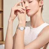 BUREI Womens Watch Fashion Gold Small Ladies Watch Stainless Steel Mesh Bracelet Watch Analog Quartz Waterproof Watches Dainty Silver Wrist Watches for Women