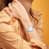 BUREI Womens Watch Fashion Gold Small Ladies Watch Stainless Steel Mesh Bracelet Watch Analog Quartz Waterproof Watches Dainty Silver Wrist Watches for Women