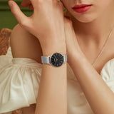 BUREI Womens Watch Fashion Gold Small Ladies Watch Stainless Steel Mesh Bracelet Watch Analog Quartz Waterproof Watches Dainty Silver Wrist Watches for Women