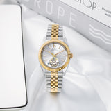 BUREI Men's Classic Luxury Watch Stainless Steel Waterproof Machine Watch Fashion Double Watches Date Sapphire Crystal