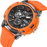 BUREI Sport Mens Watches Analog Quartz Chronograph Watch for Men Waterproof Date Dial Casual Wrist Watches with Silicone Strap Gifts for Men
