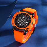 BUREI Sport Mens Watches Analog Quartz Chronograph Watch for Men Waterproof Date Dial Casual Wrist Watches with Silicone Strap Gifts for Men