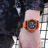 BUREI Sport Mens Watches Analog Quartz Chronograph Watch for Men Waterproof Date Dial Casual Wrist Watches with Silicone Strap Gifts for Men
