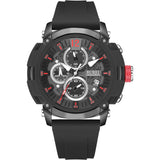BUREI Sport Mens Watches Analog Quartz Chronograph Watch for Men Waterproof Date Dial Casual Wrist Watches with Silicone Strap Gifts for Men