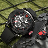 BUREI Sport Mens Watches Analog Quartz Chronograph Watch for Men Waterproof Date Dial Casual Wrist Watches with Silicone Strap Gifts for Men