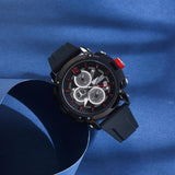 BUREI Sport Mens Watches Analog Quartz Chronograph Watch for Men Waterproof Date Dial Casual Wrist Watches with Silicone Strap Gifts for Men