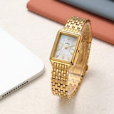BUREI Women's Fashion Luxury Stainless Steel Watch Simple Quartz Waterproof Ladies Watch Three Hands Relogio Feminino (Gold and Rose Gold)