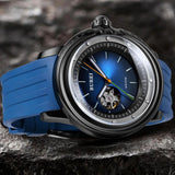 BUREI Automatic Dive Watch Sapphire Glass Wrist Watch Men's 500m Waterproof Watch with Rubber Strap,Luminous Hands and Markers