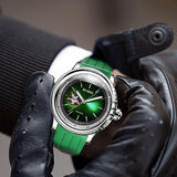 BUREI Automatic Dive Watch Sapphire Glass Wrist Watch Men's 500m Waterproof Watch with Rubber Strap,Luminous Hands and Markers