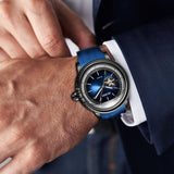BUREI Automatic Dive Watch Sapphire Glass Wrist Watch Men's 500m Waterproof Watch with Rubber Strap,Luminous Hands and Markers