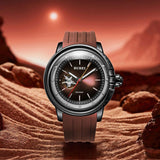 BUREI Automatic Dive Watch Sapphire Glass Wrist Watch Men's 500m Waterproof Watch with Rubber Strap,Luminous Hands and Markers