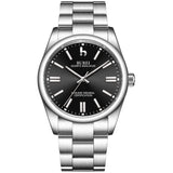 BUREI Men's Stainless Steel Fashion Watch Japan Movement Quartz Wristwatches for Men 41mm Luxury Round Watch