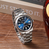 BUREI Men's Stainless Steel Fashion Watch Japan Movement Quartz Wristwatches for Men 41mm Luxury Round Watch
