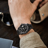 BUREI Men's Luxury Automatic Watch Two Tones Stainless Steel Dress Wrist Watches Self-Winding
