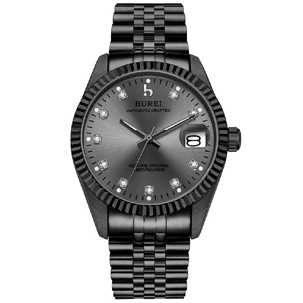 BUREI Men's Luxury Automatic Watch Two Tones Stainless Steel Dress Wrist Watches Self-Winding