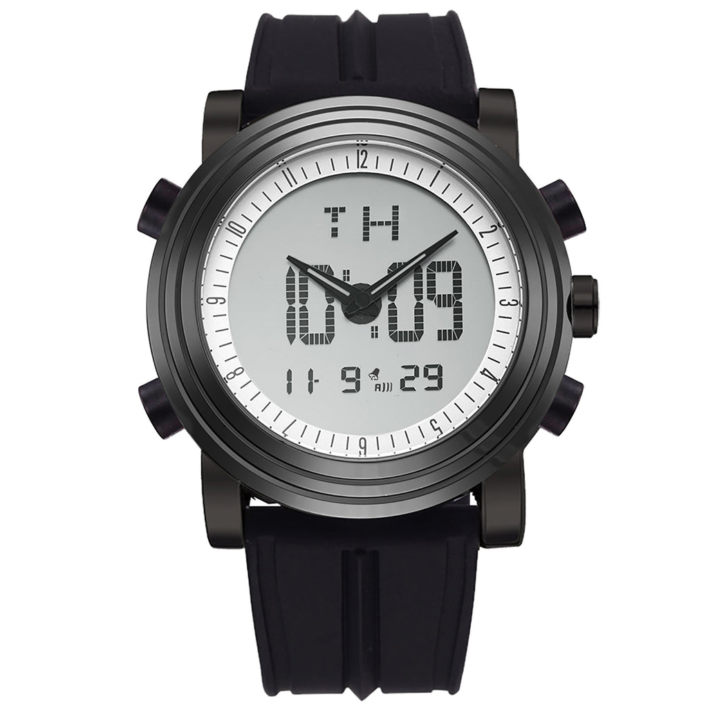 BUREI Mens Analog Digital Sport Watches with Alarm Stopwatch LED Backlight and Rubber Strap