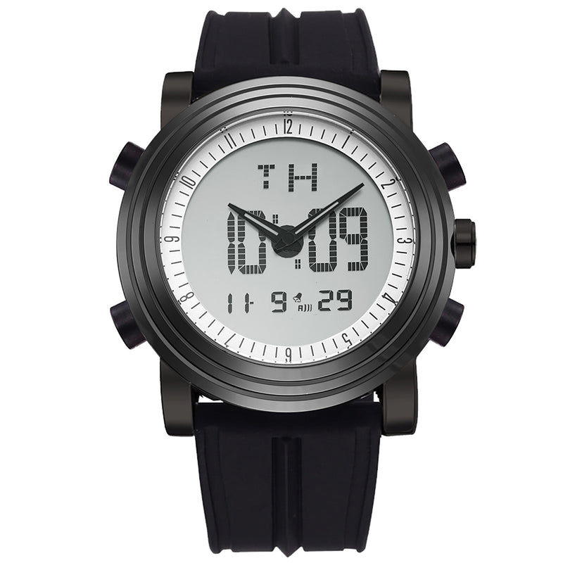 BUREI Mens Analog Digital Sport Watches with Alarm Stopwatch LED Backlight and Rubber Strap