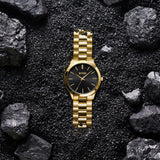 BUREI men's stainless steel fashion business watch japanese movement quartz watch men's 41mm luxury round watch