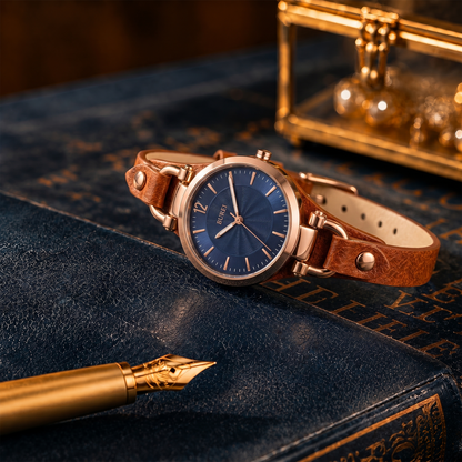 BUREI Vintage Horseshoe Leather Watch