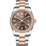 BUREI Men's Luxury Automatic Watch Fashion Waterproof Mechanical Watch, Adjustable Stainless Steel Two Tone Strap,Gift for Men