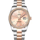 BUREI Men's Luxury Automatic Watch Fashion Waterproof Mechanical Watch, Adjustable Stainless Steel Two Tone Strap,Gift for Men