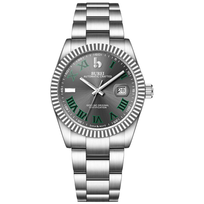 BUREI Men's Luxury Automatic Watch Fashion Waterproof Mechanical Watch, Adjustable Stainless Steel Two Tone Strap,Gift for Men