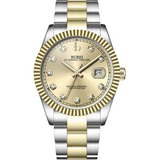 BUREI Men's Luxury Automatic Watch Fashion Waterproof Mechanical Watch, Adjustable Stainless Steel Two Tone Strap,Gift for Men