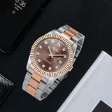 BUREI Men's Luxury Automatic Watch Fashion Waterproof Mechanical Watch, Adjustable Stainless Steel Two Tone Strap,Gift for Men