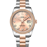 BUREI Men's Luxury Automatic Watch Fashion Waterproof Mechanical Watch, Adjustable Stainless Steel Two Tone Strap,Gift for Men