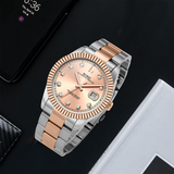 BUREI Men's Luxury Automatic Watch Fashion Waterproof Mechanical Watch, Adjustable Stainless Steel Two Tone Strap,Gift for Men