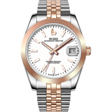 BUREI Men's Luxury Automatic Watch Fashion Waterproof Mechanical Watch, Adjustable Stainless Steel Two Tone Strap,Gift for Men