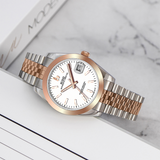BUREI Men's Luxury Automatic Watch Fashion Waterproof Mechanical Watch, Adjustable Stainless Steel Two Tone Strap,Gift for Men