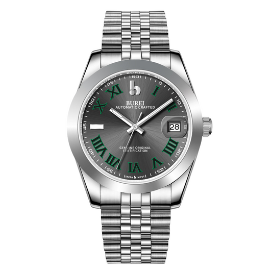 BUREI Luxury Automatic Watch 36mm, Fashion Waterproof Mechanical Watch, Adjustable Stainless Steel Two Tone Strap