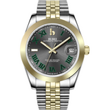 BUREI Men's Luxury Automatic Watch Fashion Waterproof Mechanical Watch, Adjustable Stainless Steel Two Tone Strap,Gift for Men