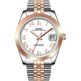 BUREI Men's Luxury Automatic Watch Fashion Waterproof Mechanical Watch, Adjustable Stainless Steel Two Tone Strap,Gift for Men