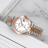 BUREI Men's Luxury Automatic Watch Fashion Waterproof Mechanical Watch, Adjustable Stainless Steel Two Tone Strap,Gift for Men